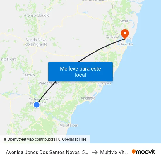 Avenida Jones Dos Santos Neves, 507-551 to Multivix Vitória map