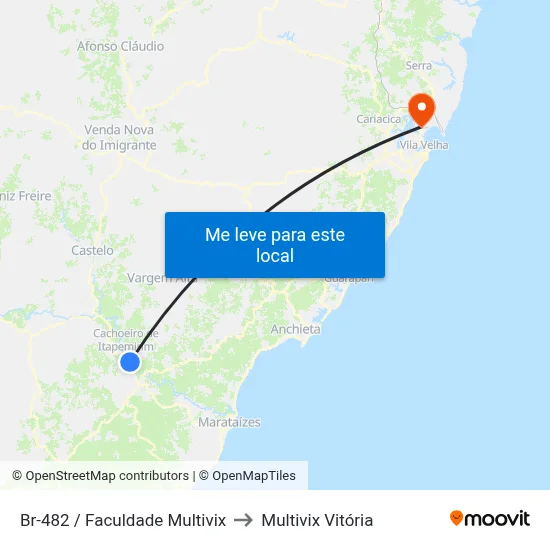 Br-482 / Faculdade Multivix to Multivix Vitória map
