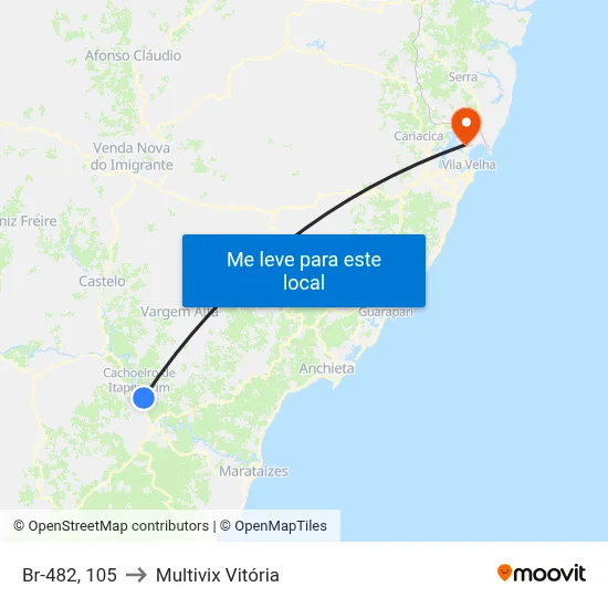 Br-482, 105 to Multivix Vitória map