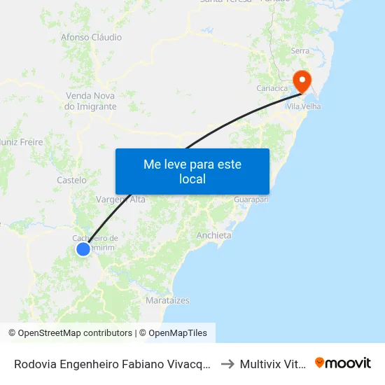 Rodovia Engenheiro Fabiano Vivacqua, 191 to Multivix Vitória map