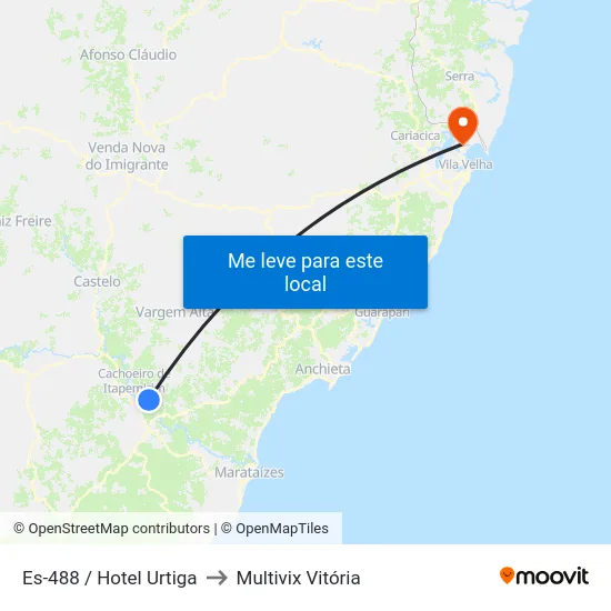Es-488 / Hotel Urtiga to Multivix Vitória map
