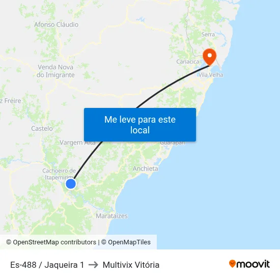 Es-488 / Jaqueira 1 to Multivix Vitória map