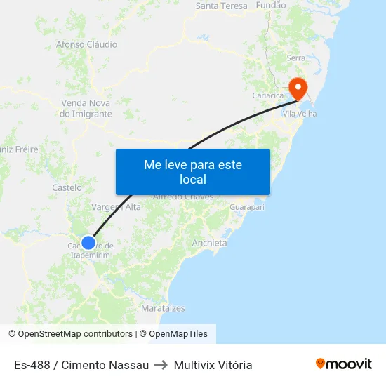 Es-488 / Cimento Nassau to Multivix Vitória map