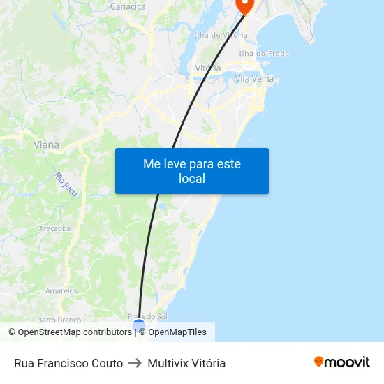 Rua Francisco Couto to Multivix Vitória map