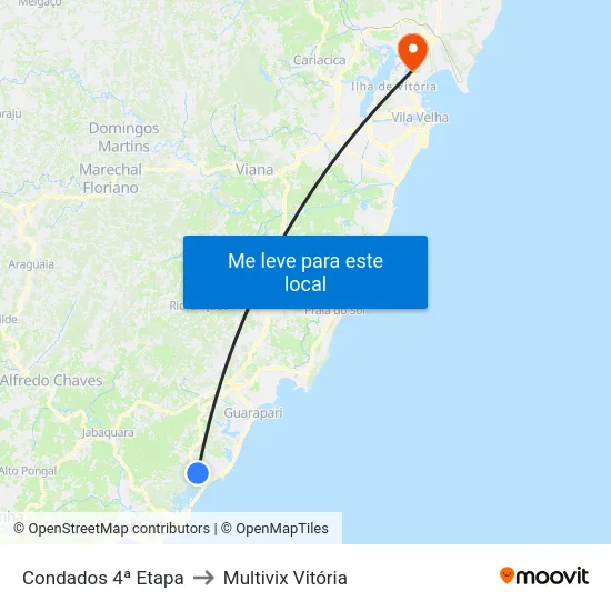 Condados 4ª Etapa to Multivix Vitória map