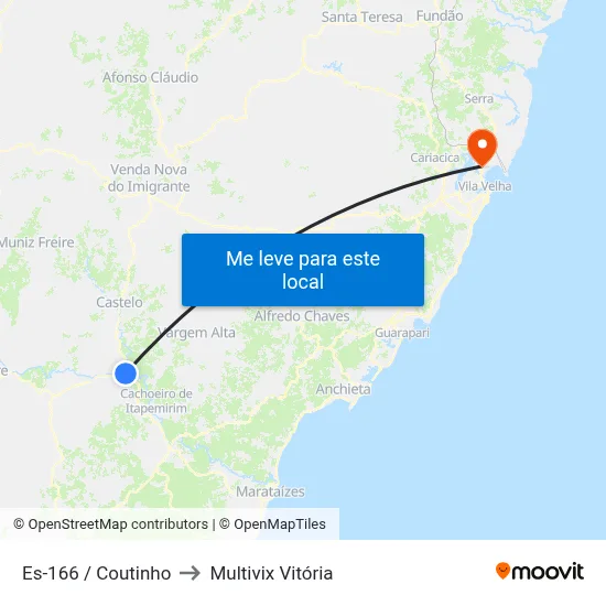 Es-166 / Coutinho to Multivix Vitória map