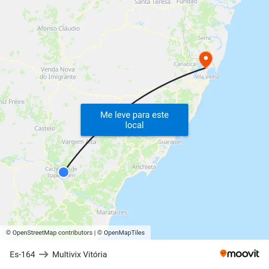 Es-164 to Multivix Vitória map
