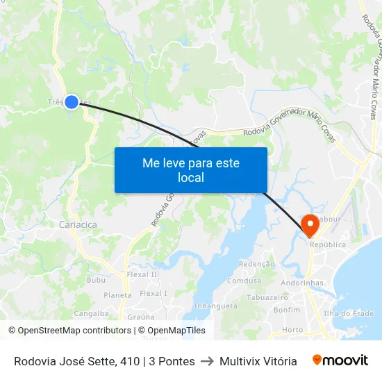 Rodovia José Sette, 410 | 3 Pontes to Multivix Vitória map