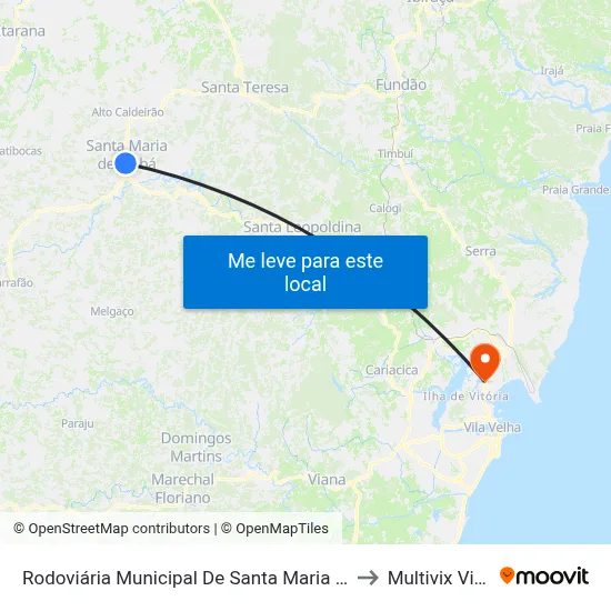 Rodoviária Municipal De Santa Maria De Jetibá to Multivix Vitória map