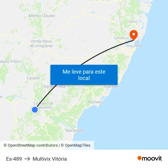 Es-489 to Multivix Vitória map