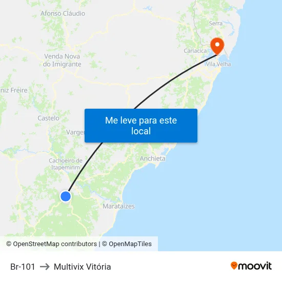 Br-101 to Multivix Vitória map