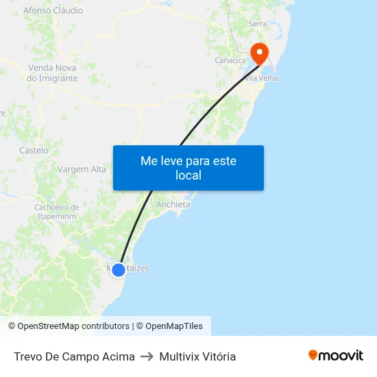 Trevo De Campo Acima to Multivix Vitória map