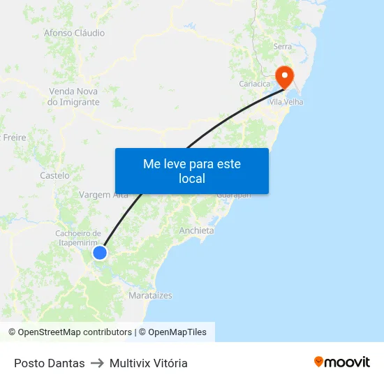 Posto Dantas to Multivix Vitória map