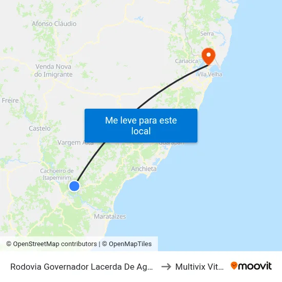 Rodovia Governador Lacerda De Aguiar, 10 to Multivix Vitória map