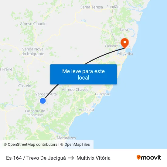 Es-164 / Trevo De Jaciguá to Multivix Vitória map