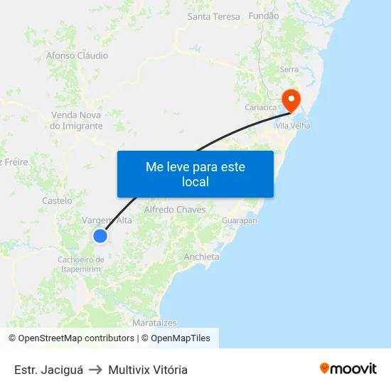 Estr. Jaciguá to Multivix Vitória map