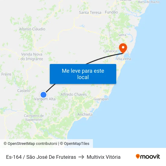 Es-164 / São José De Fruteiras to Multivix Vitória map