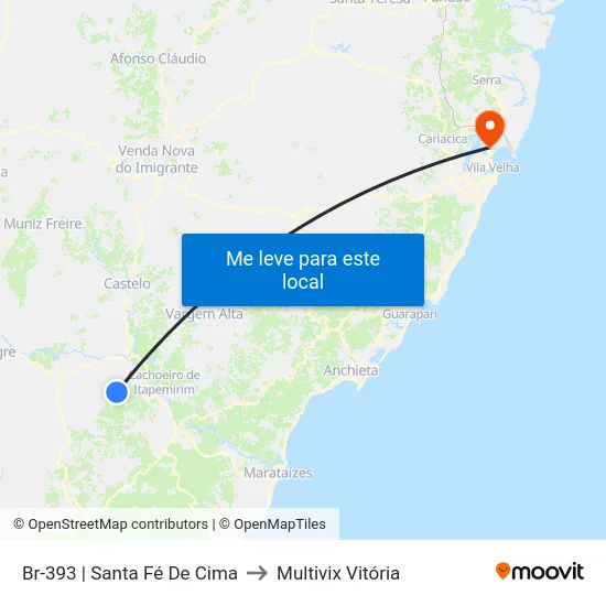 Br-393 | Santa Fé De Cima to Multivix Vitória map
