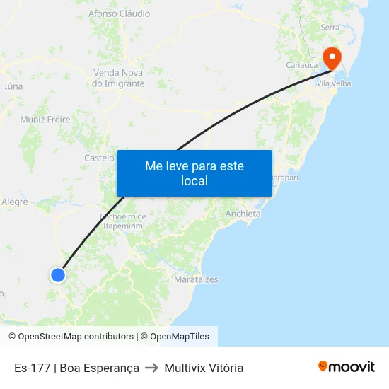 Es-177 | Boa Esperança to Multivix Vitória map