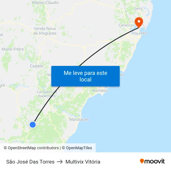 São José Das Torres to Multivix Vitória map