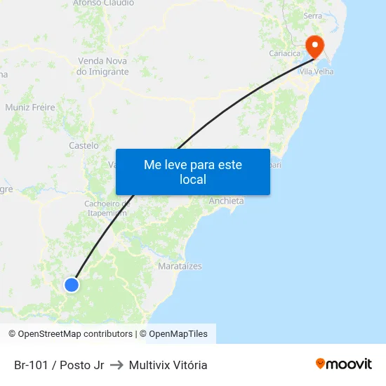 Br-101 / Posto Jr to Multivix Vitória map