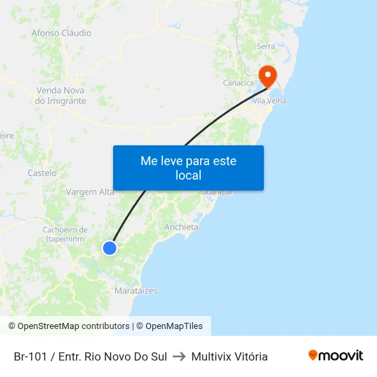 Br-101 / Entr. Rio Novo Do Sul to Multivix Vitória map