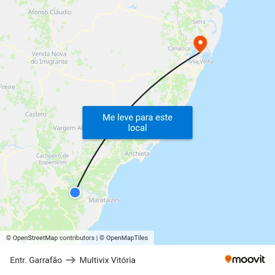 Entr. Garrafão to Multivix Vitória map