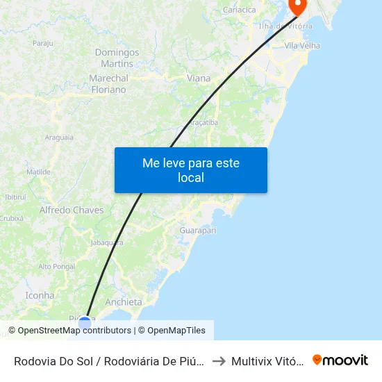 Rodovia Do Sol / Rodoviária De Piúma to Multivix Vitória map