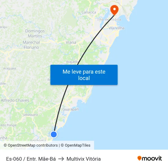 Es-060 / Entr. Mãe-Bá to Multivix Vitória map