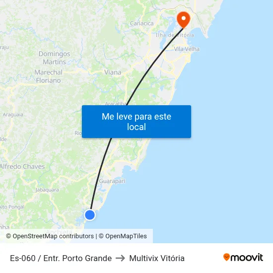 Es-060 / Entr. Porto Grande to Multivix Vitória map