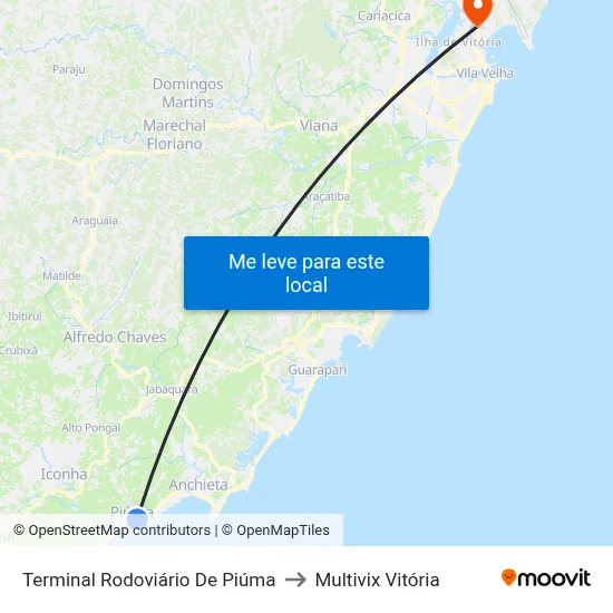 Terminal Rodoviário De Piúma to Multivix Vitória map