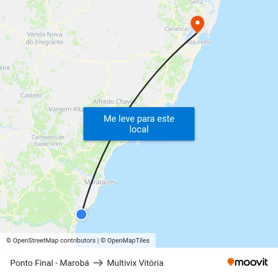 Ponto Final - Marobá to Multivix Vitória map