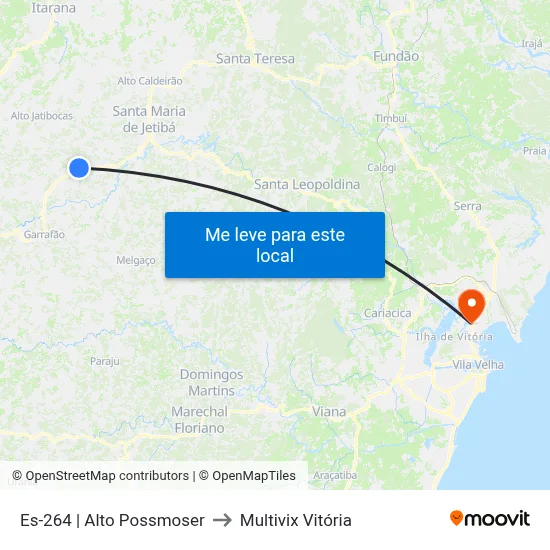 Es-264 | Alto Possmoser to Multivix Vitória map