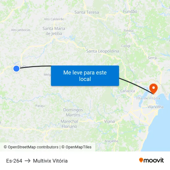 Es-264 to Multivix Vitória map