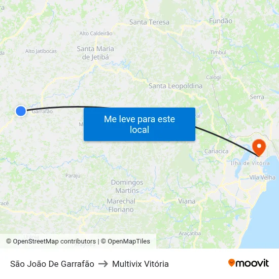 São João De Garrafão to Multivix Vitória map