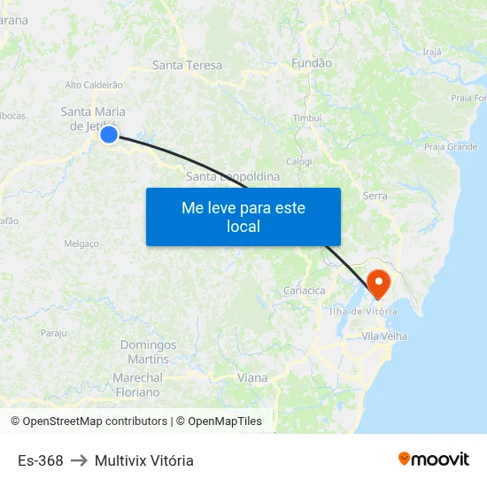 Es-368 to Multivix Vitória map