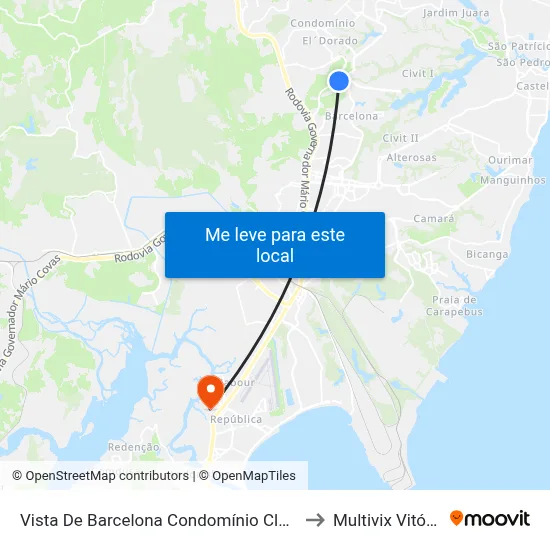 Vista De Barcelona Condomínio Clube to Multivix Vitória map