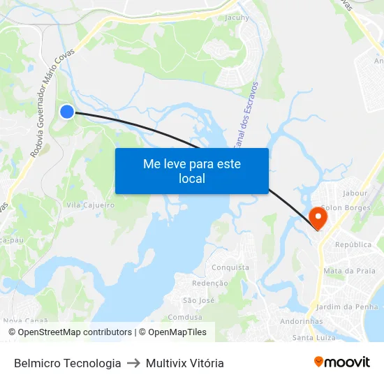 Belmicro Tecnologia to Multivix Vitória map