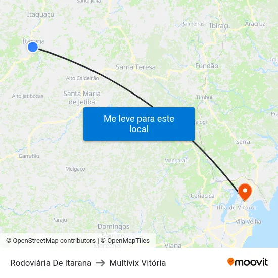 Rodoviária De Itarana to Multivix Vitória map