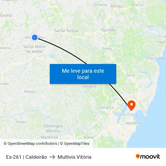 Es-261 | Caldeirão to Multivix Vitória map