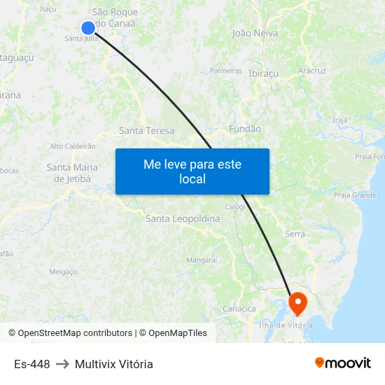 Es-448 to Multivix Vitória map