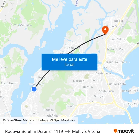 Rodovia Serafim Derenzi, 1119 to Multivix Vitória map