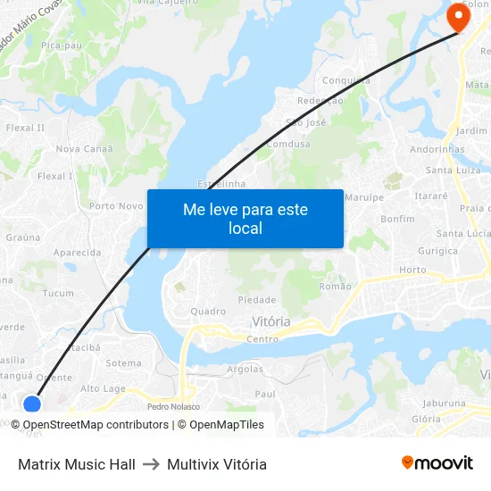Matrix Music Hall to Multivix Vitória map