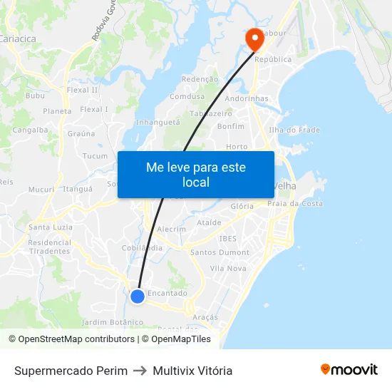 Supermercado Perim to Multivix Vitória map