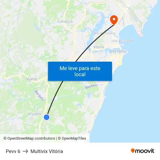 Pevv 6 to Multivix Vitória map