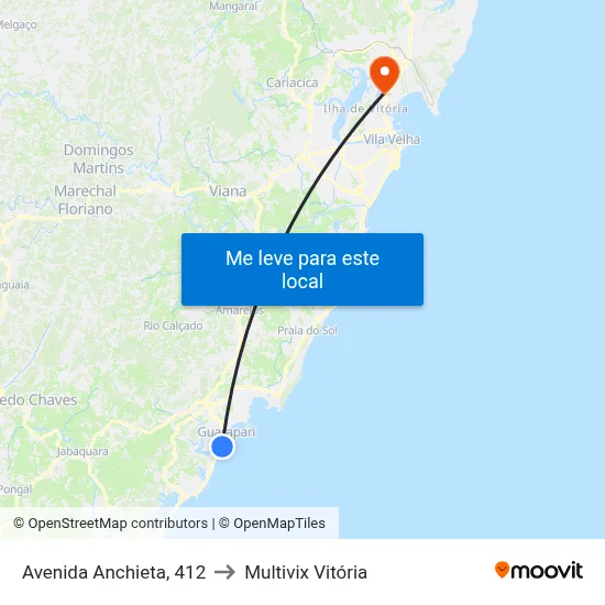 Avenida Anchieta, 412 to Multivix Vitória map