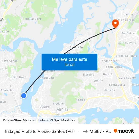 Estação Prefeito Aloízio Santos (Porto De Santana) to Multivix Vitória map