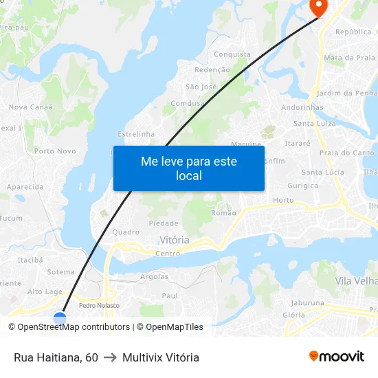 Rua Haitiana, 60 to Multivix Vitória map