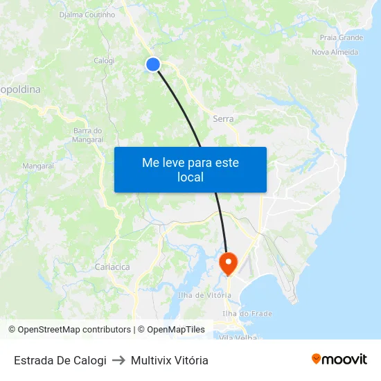 Estrada De Calogi to Multivix Vitória map
