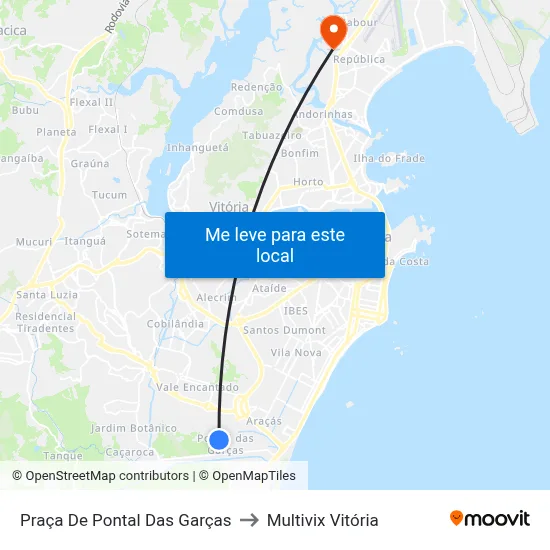 Praça De Pontal Das Garças to Multivix Vitória map